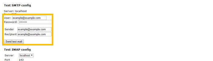 メールの送信テスト