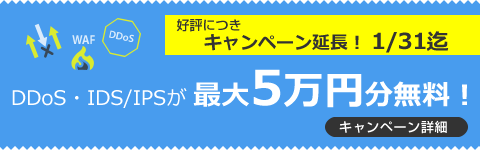 DDoS、IDS/IPS対策に!セキュリティキャンペーン