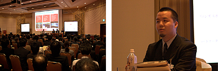 セッション風景と山中敦(右)